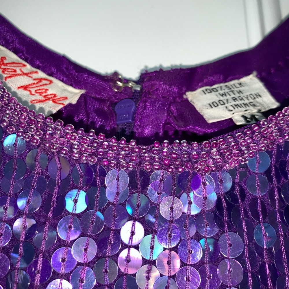 Scarlet Rage Iridescent Purple Sequin Blouse-sizeM - Picture 5 of 8